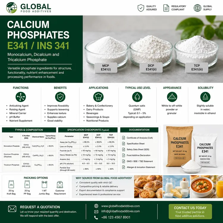 Calcium Phosphates food additive food additive ingredient illustration