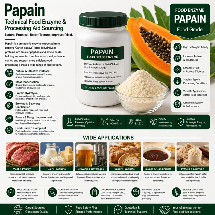 Papain food additive food additive ingredient illustration